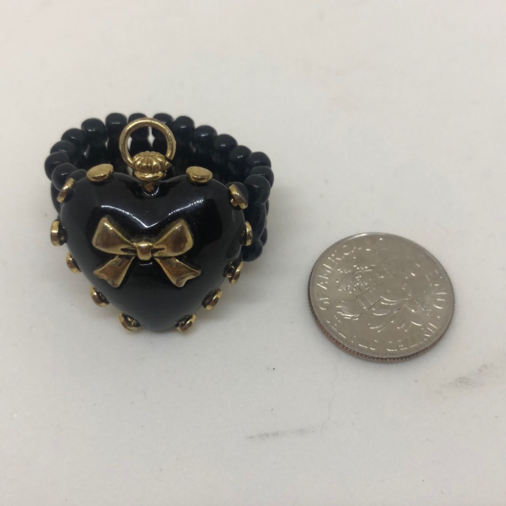 Betsey Johnson Black Heart Ring
